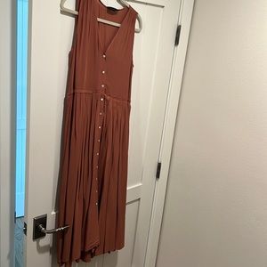 Hatch pleated pink/rust colored dress